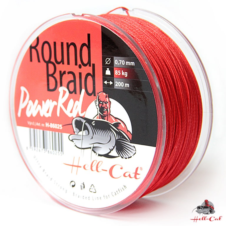 Pletená šnúra Hell Cat Round Braid Power Red 200m|0,60mm, 75kg