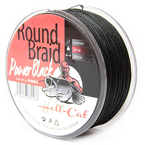 Pletená šnúra Hell Cat Round Braid Power Black 200m|0,60mm, 75kg