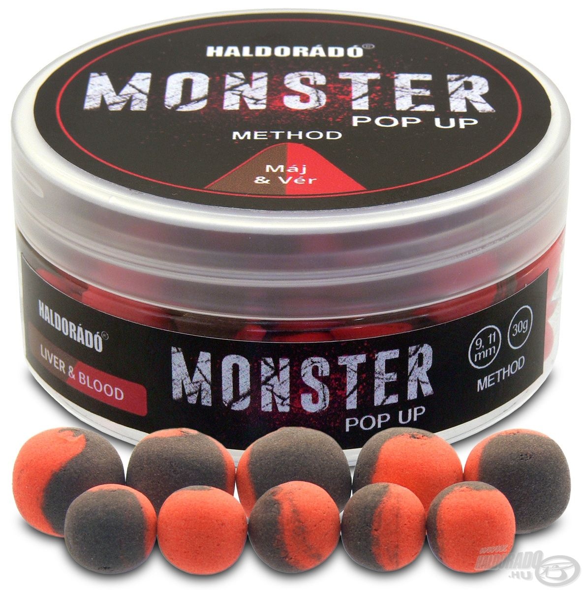 Haldorádó Monster Pop Up 9-11mm Pečeň-Krv
